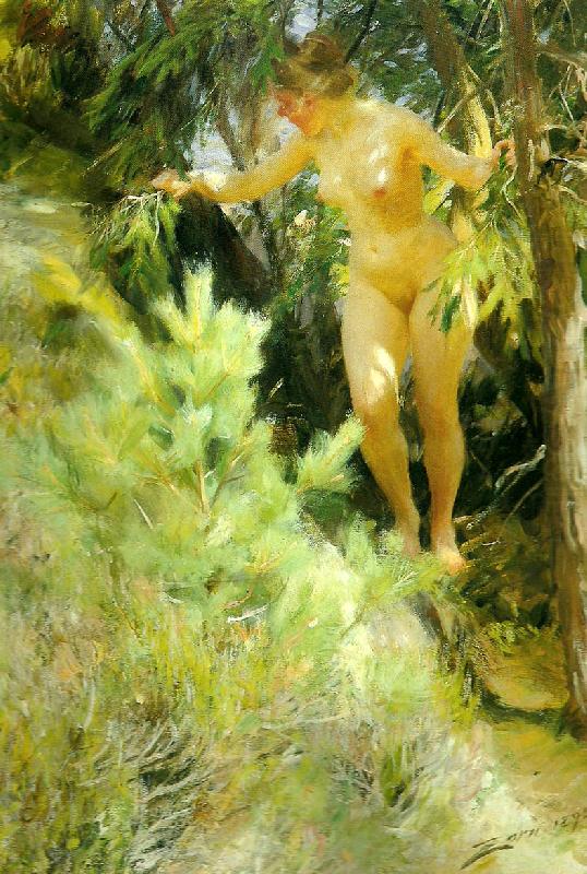 Anders Zorn naken under en gran china oil painting image